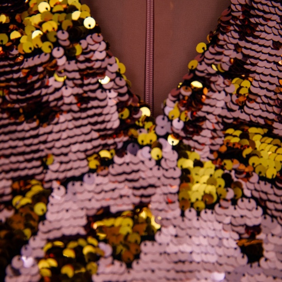 For Love & Lemons Sparklers Sequin Mini Party Dress - Pink Gold Extra Small XS 0 - Picture 11 of 11